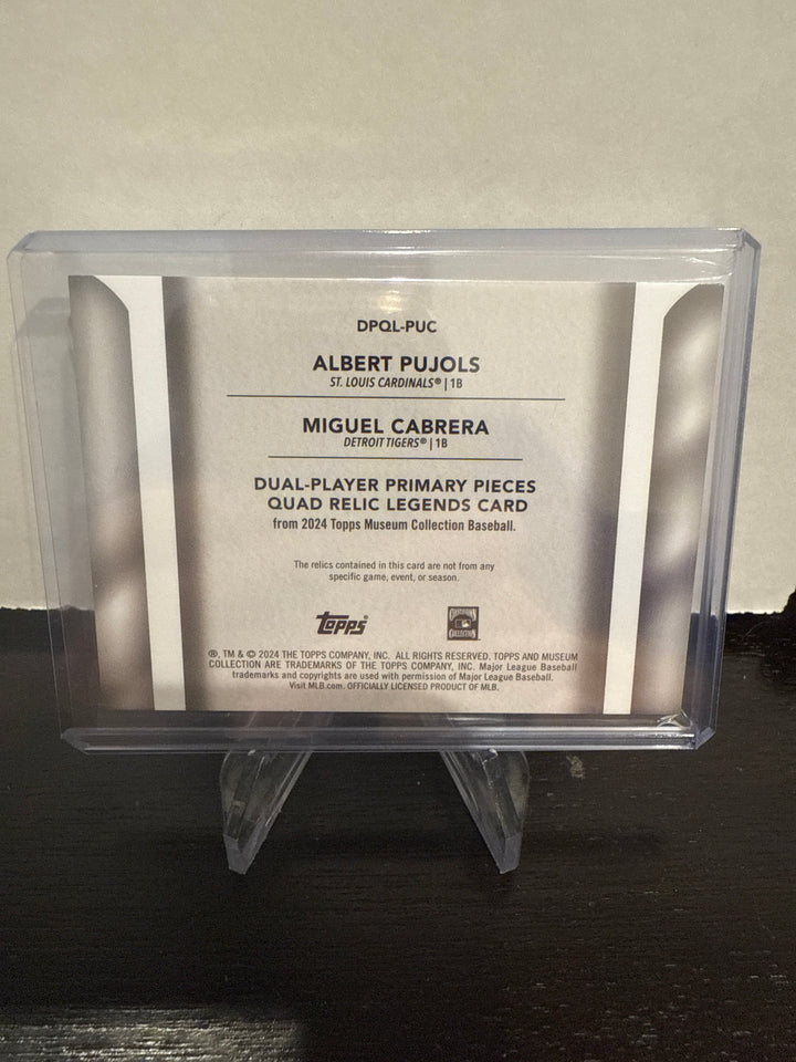 Albert Pujols/Miguel Cabrera 2024 Topps Museum Collection Primary Pieces Dual Relic, 22/25