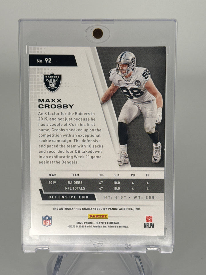 Maxx Crosby 2020 Panini Playoff Auto