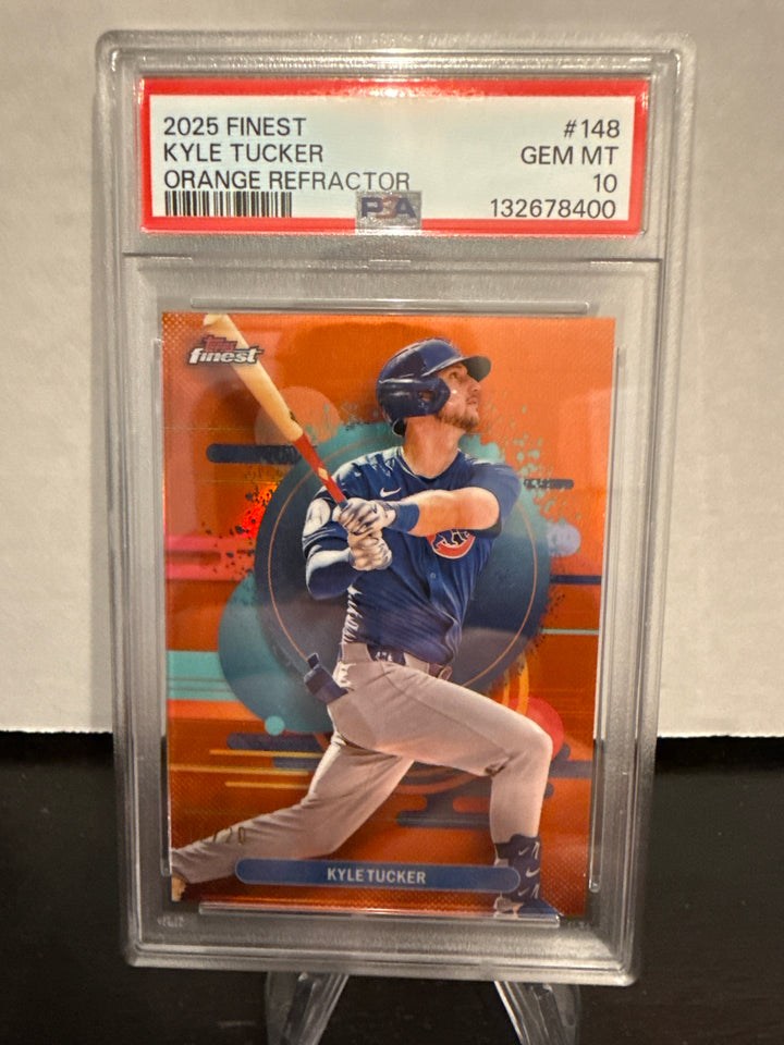 Kyle Tucker 2025 Topps Finest Orange Refractor, 17/20, PSA 10 Gem Mint