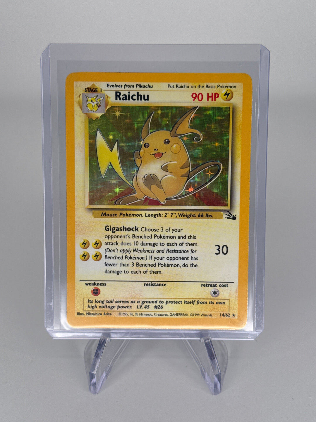 Pokemon TCG 1999 Raichu Fossil Holo, 14/62