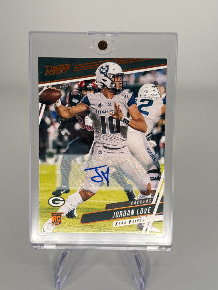 Jordan Love 2020 Panini Presitge Gold Rookie Auto, 08/10