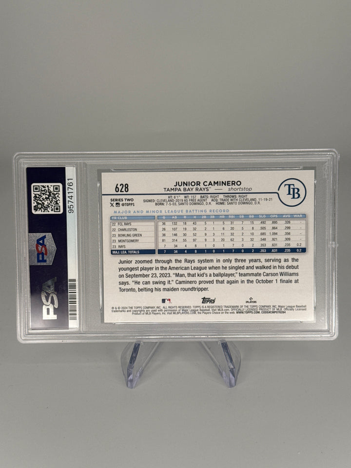 Junior Caminero 2024 Topps Series Two True Photo SSP Rookie, PSA 9 Mint
