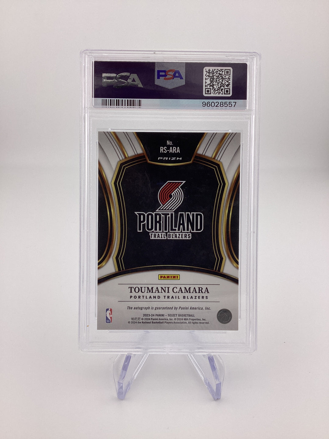 Toumani Camara 2023 Panini Select Disco Prizm Rookie Auto, PSA 10 Gem Mint