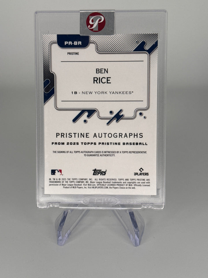 Ben Rice 2025 Topps Pristine Green Pristine Rookie Auto, 015/150