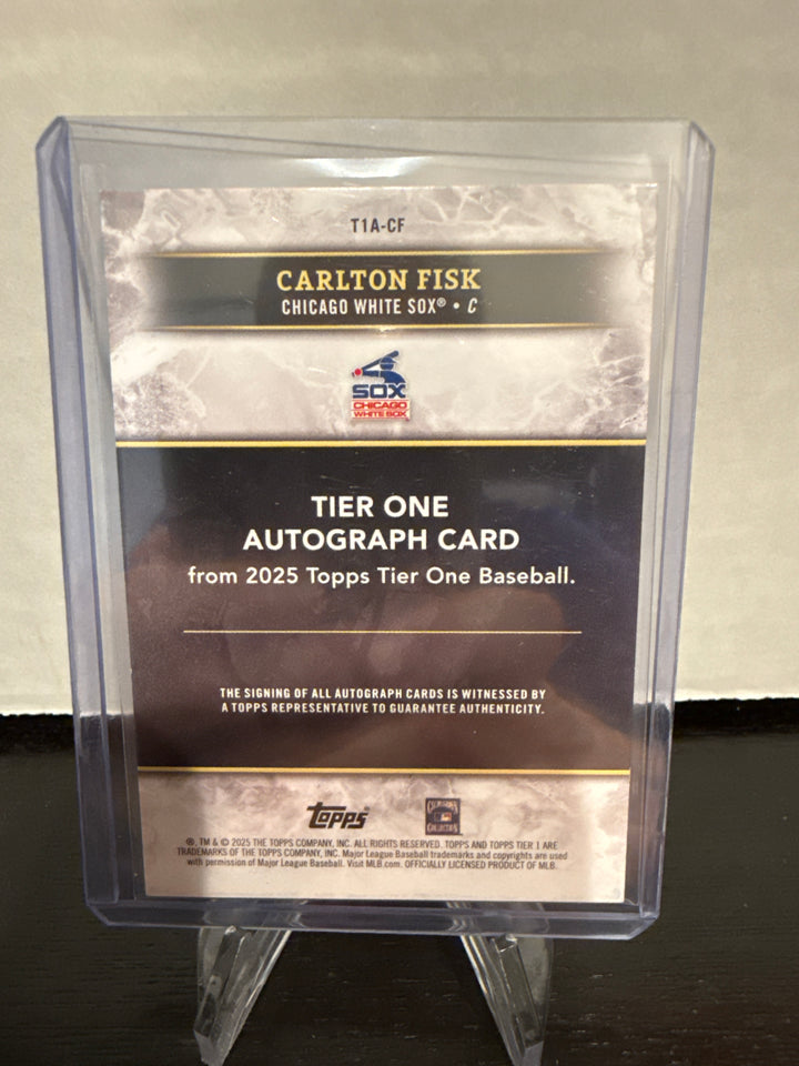Carlton Fisk 2025 Topps Tier One Auto, 67/75