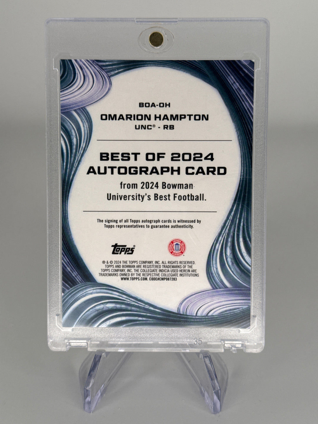 Omarion Hampton 2024 Bowman's Best University Gold Refractor Auto, 42/50