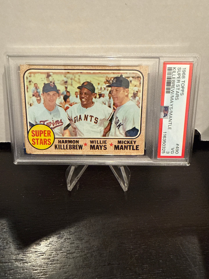 1968 Topps Super Stars Killebrew/Mays/Mantle, PSA 3