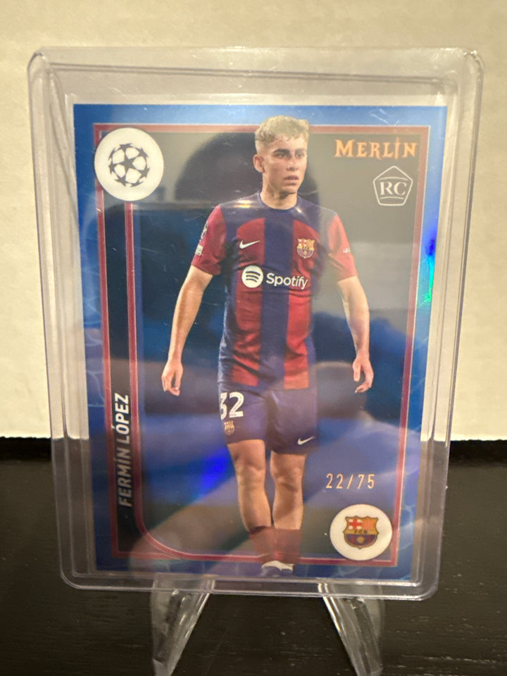Fermin Lopez 2024 Topps Merlin Chrome Blue Refractor Rookie, 22/75