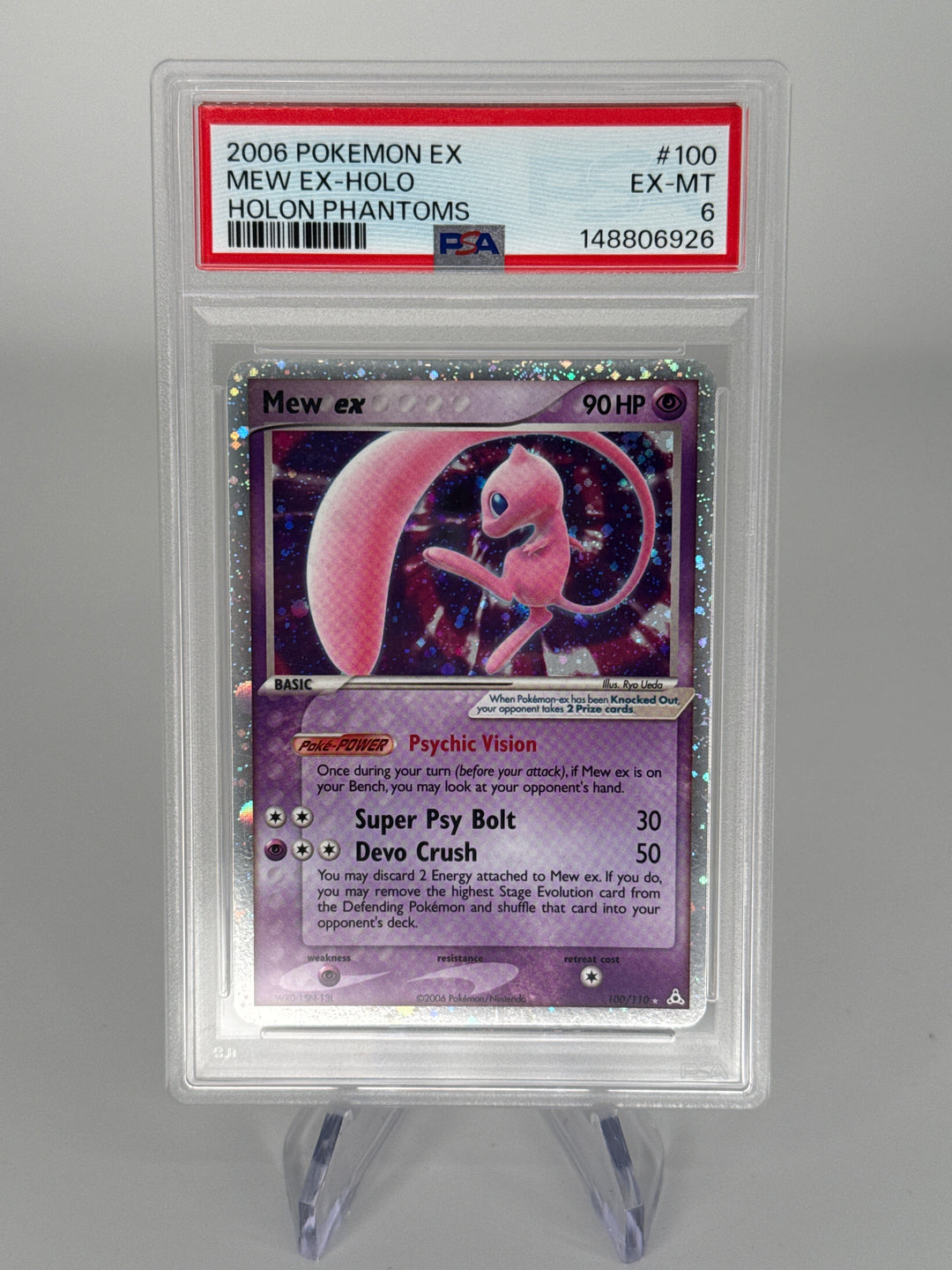 Pokemon TCG 2006 Mew EX Holon Phantoms Holo, 100/110, PSA 6