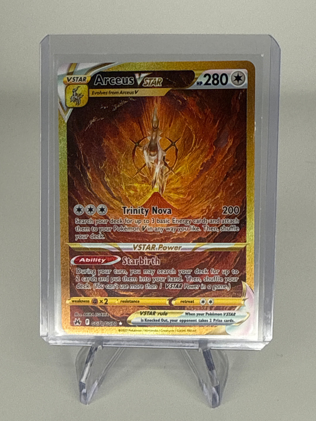 Pokémon TCG 2023 Arceus VSTAR Crown Zenith Gallery Gold Alt Art Holofoil, GG70/GG70