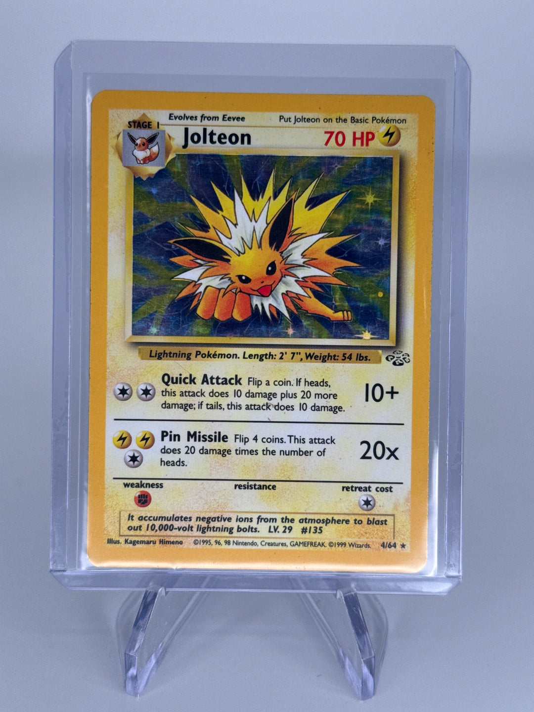 Pokemon TCG 1999 Jolteon Jungle Set Holo, 4/64