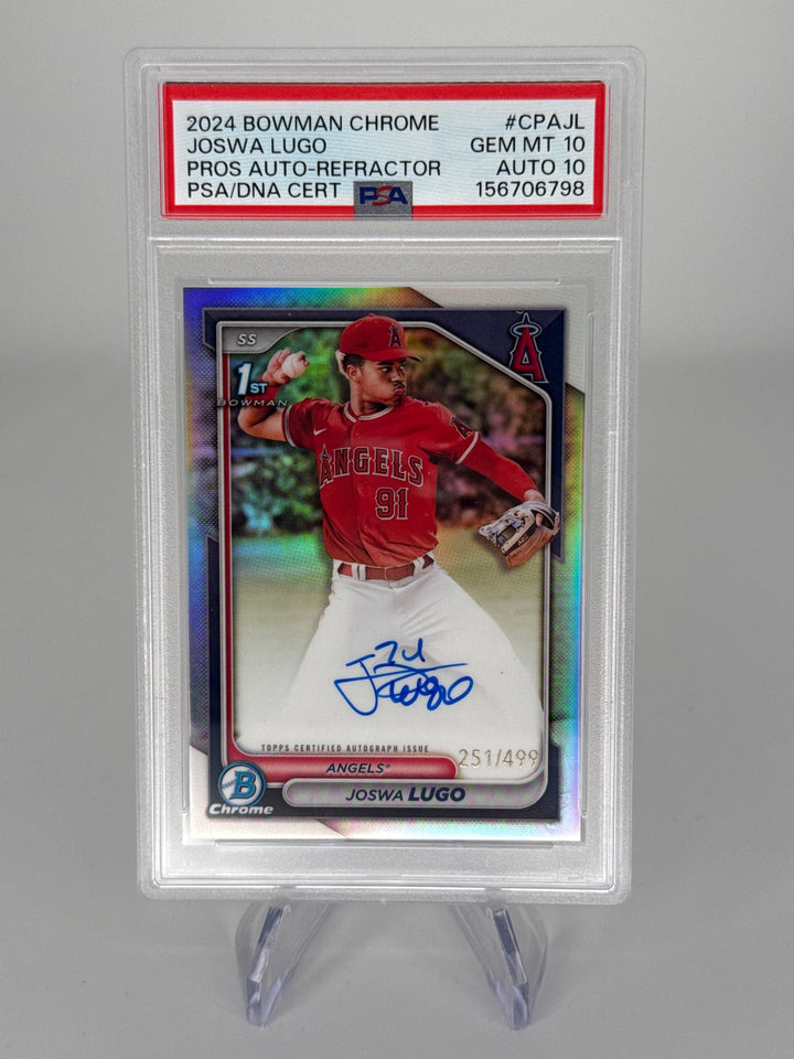 Joswa Lugo 2024 Bowman Chrome 1st Refractor Auto, 251/499, PSA 10 Gem Mint, PSA 10 Auto
