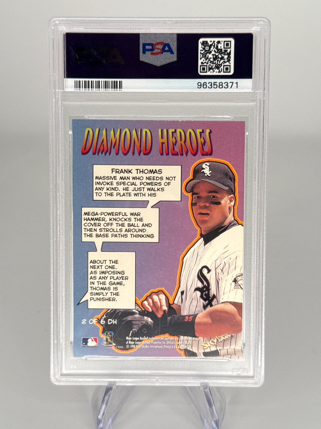 Frank Thomas 1998 Metal Universe Diamond Heroes, PSA 8