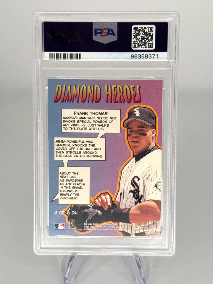 Frank Thomas 1998 Metal Universe Diamond Heroes, PSA 8