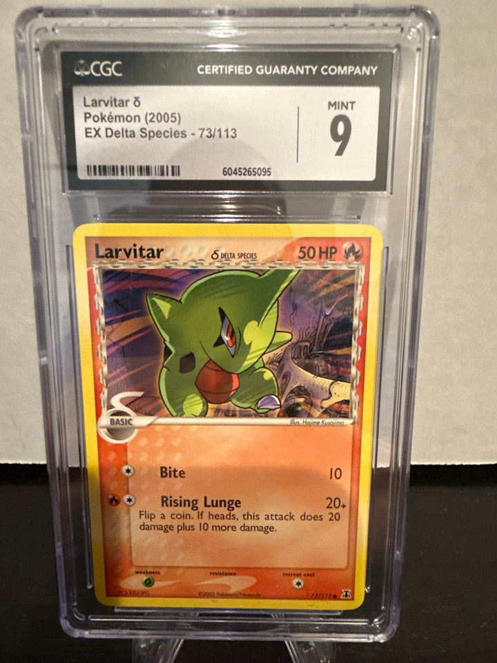 Pokemon TCG 2005 Larvitar Delta Species EX, 73/113, CGC 9 Mint
