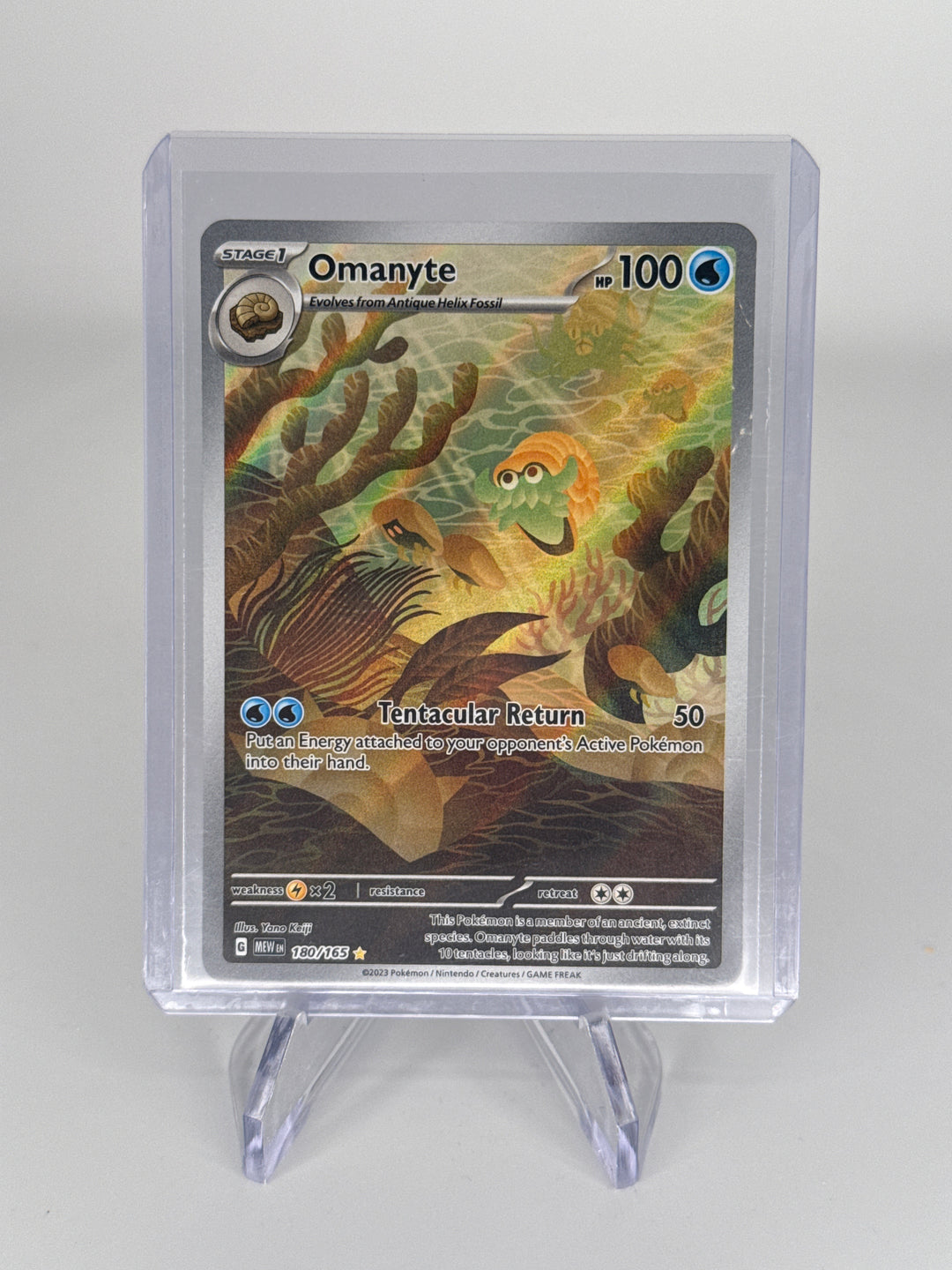 Pokemon TCG 2023 Omanyte Scarlet & Violet 151 Full Art Illustration Rare, 180/165