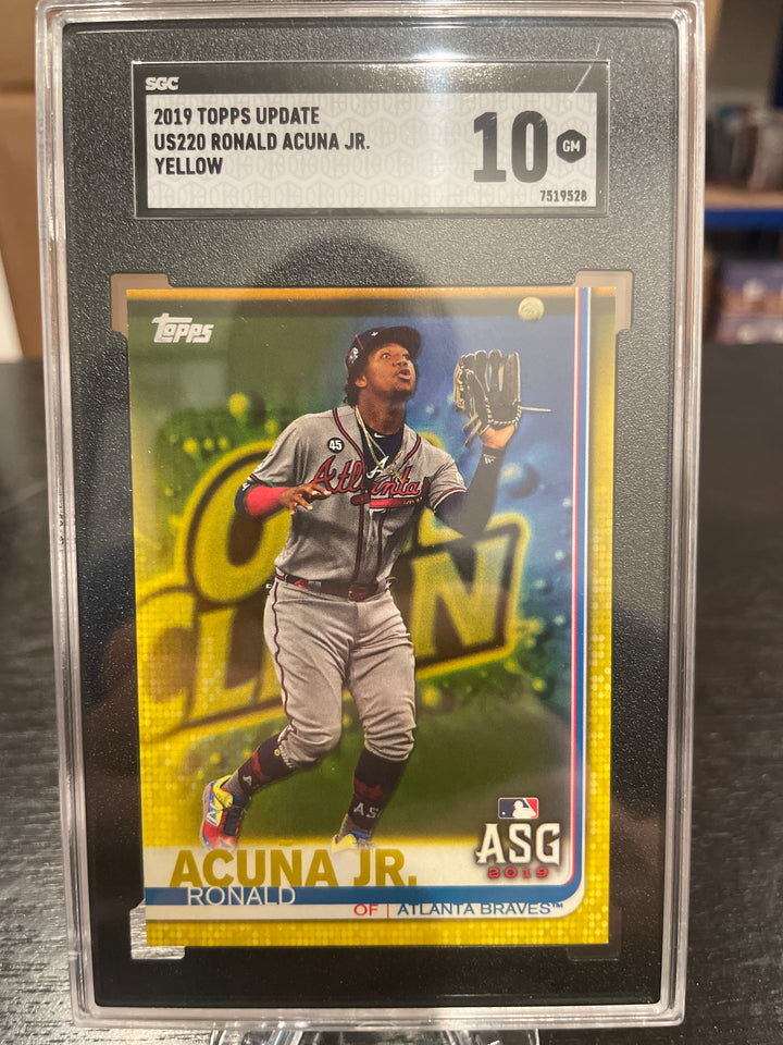 Ronald Acuna Jr 2019 Topps Update Series Yellow, SGC 10 Gem Mint