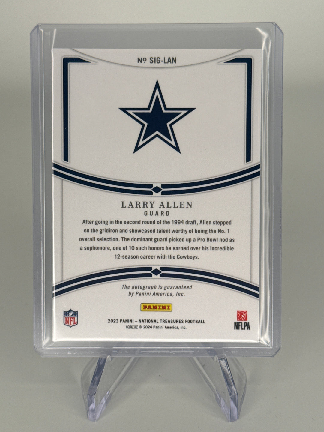 Larry Allen 2023 Panini National Treasures Auto, 19/25