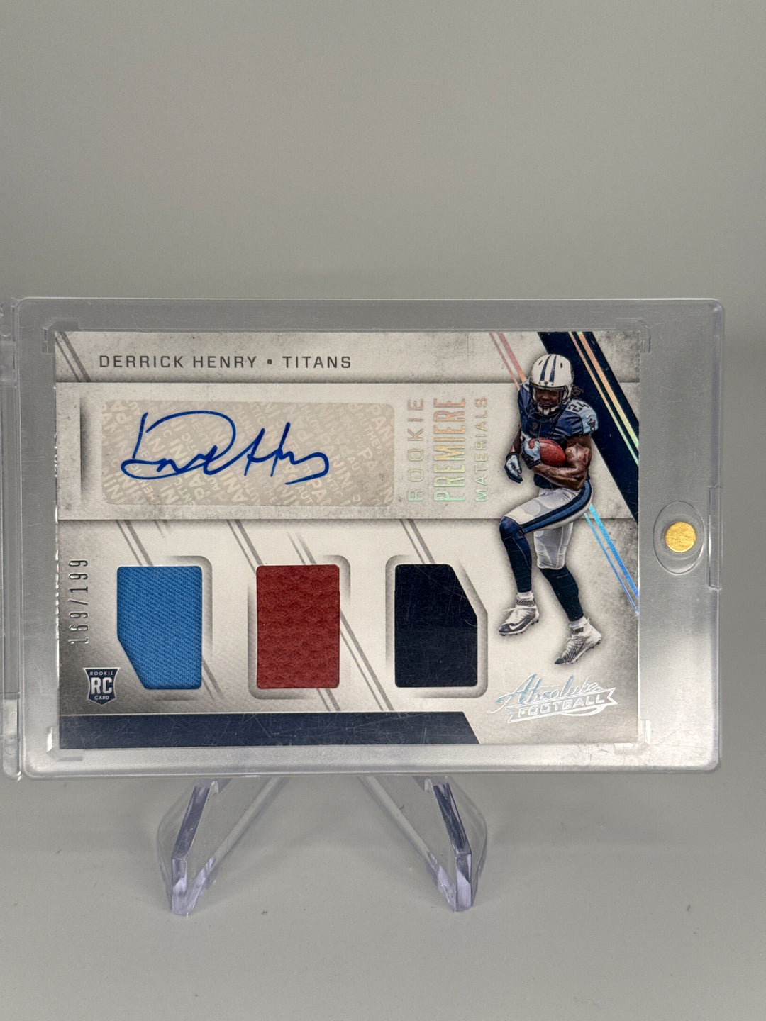 Derrick Henry 2016 Panini Absolute Rookie Premier Rookie Patch Auto, 169/199