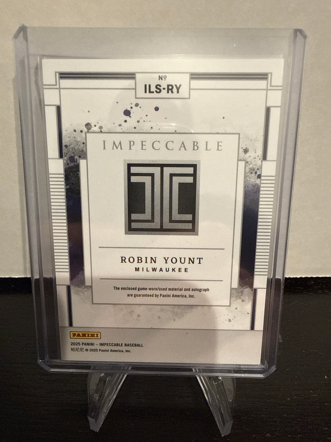 Robin Yount 2024 Panini Impeccable Lumber Signatures, 80/99