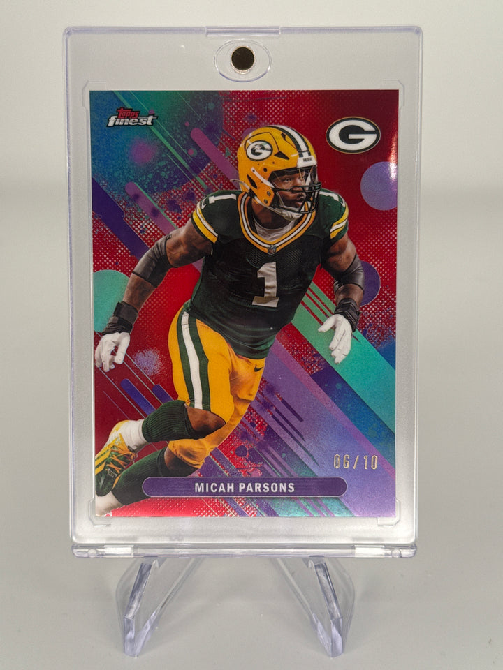 Micah Parsons 2025 Topps Finest Red Refractor, 06/10