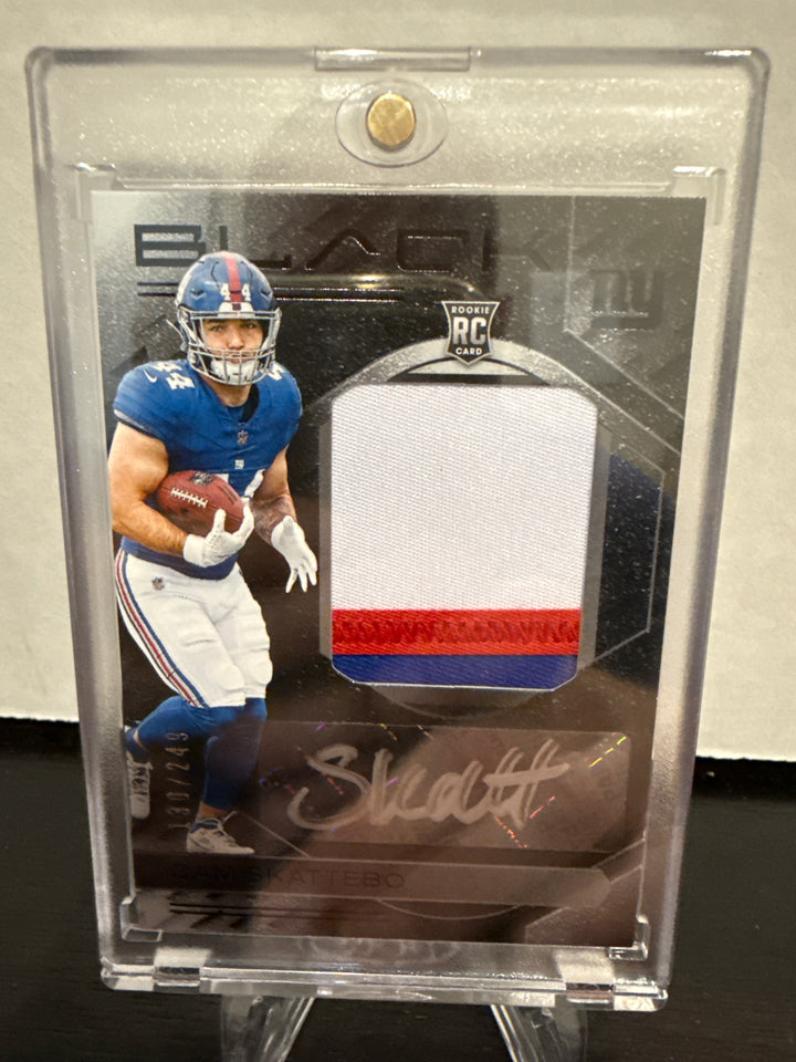 Cam Skattebo 2025 Panini Black Rookie Patch Auto, 130/249