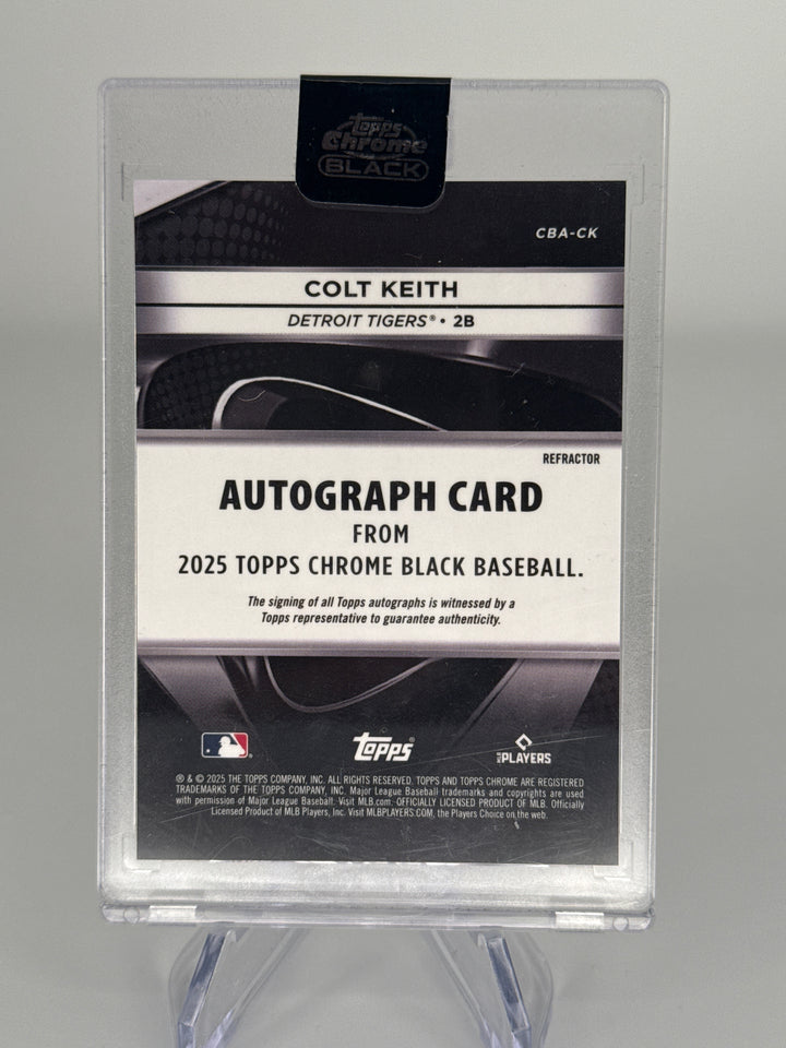 Colt Keith 2025 Topps Chrome Black Refractor Auto, 004/199