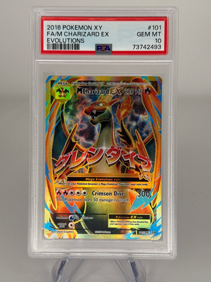 Pokemon TCG 2016 Mega Charizard EX Evolutions Full Art Ultra Rare, 101/108, PSA 10 Gem Mint
