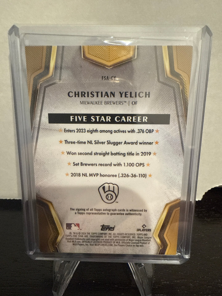 Christian Yelich 2024 Topps Five Star Auto