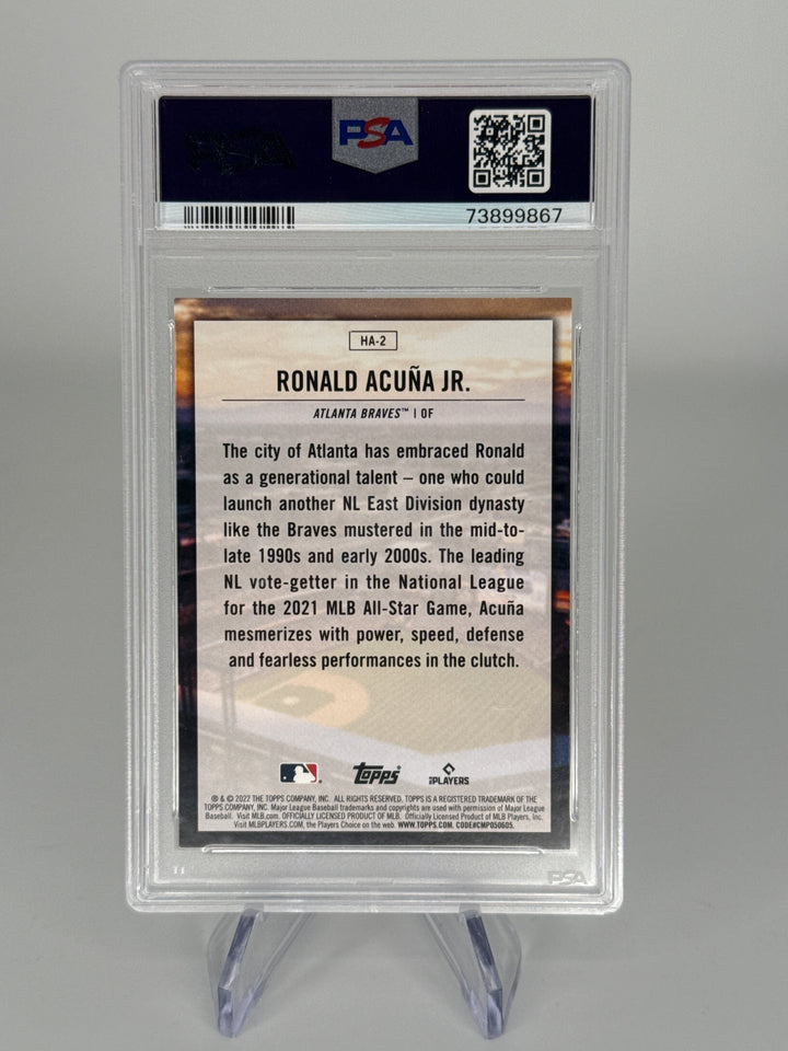 Ronald Acuna Jr. 2022 Topps Home Field Advantage SSP, PSA 9 Mint