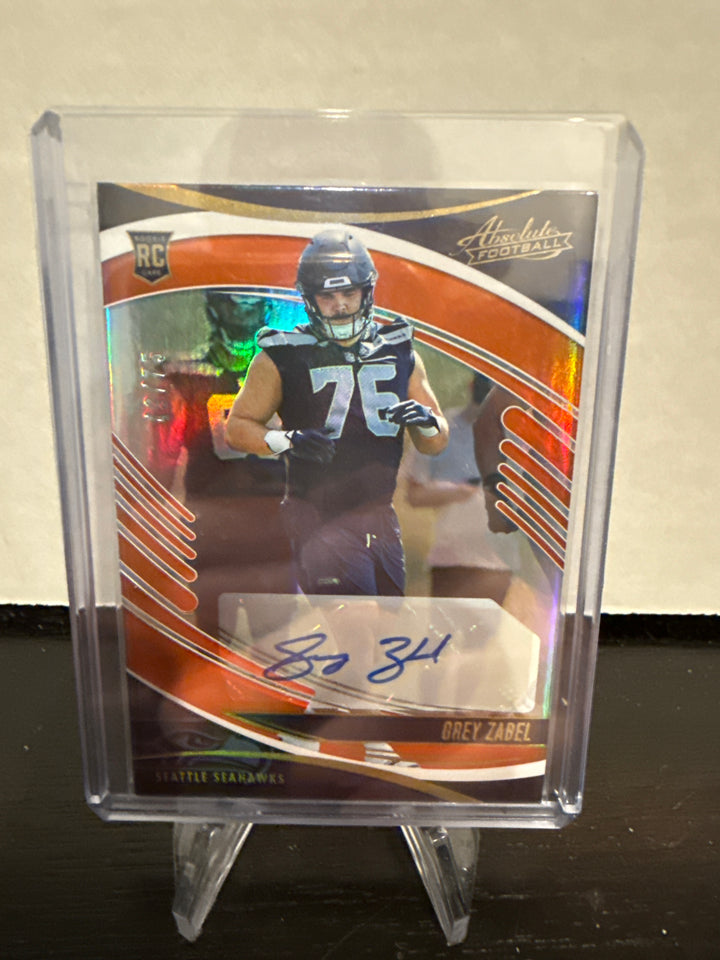 Grey Zabel 2025 Panini Absolute Rookie Auto Orange, 49/75