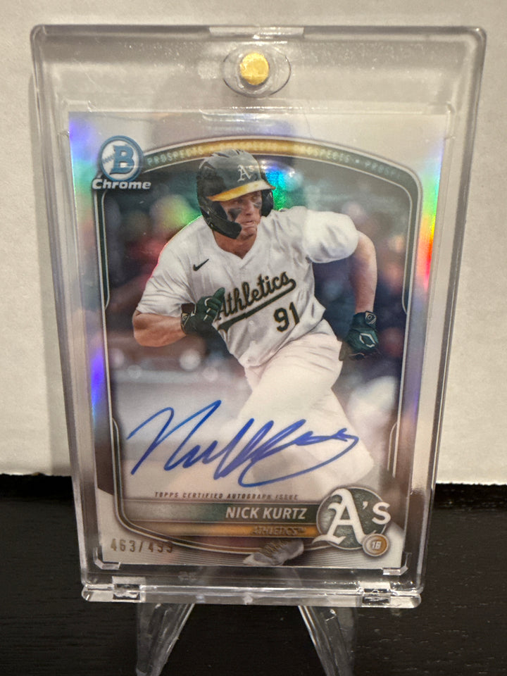 Nick Kurtz 2025 Bowman Chrome Prospect Refractor Auto, 463/499