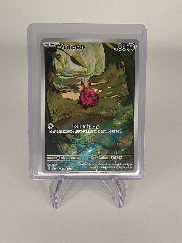 Pokemon TCG 2025 Venipede Black Bolt Full Art Illustration Rare, 132/086
