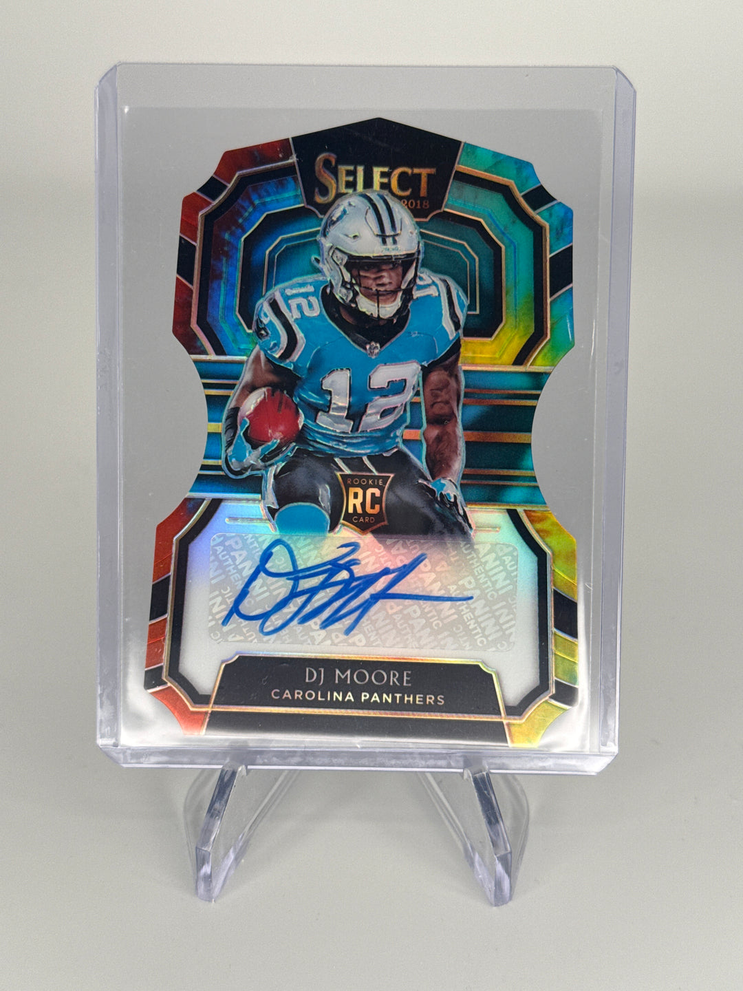 DJ Moore 2018 Panini Select Tie Die, Die Cut Rookie Auto, 21/25