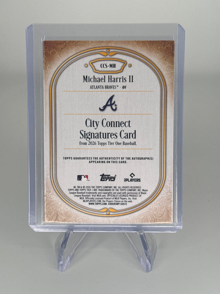 Michael Harris 2026 Topps Tier One City Connect Auto, 153/199