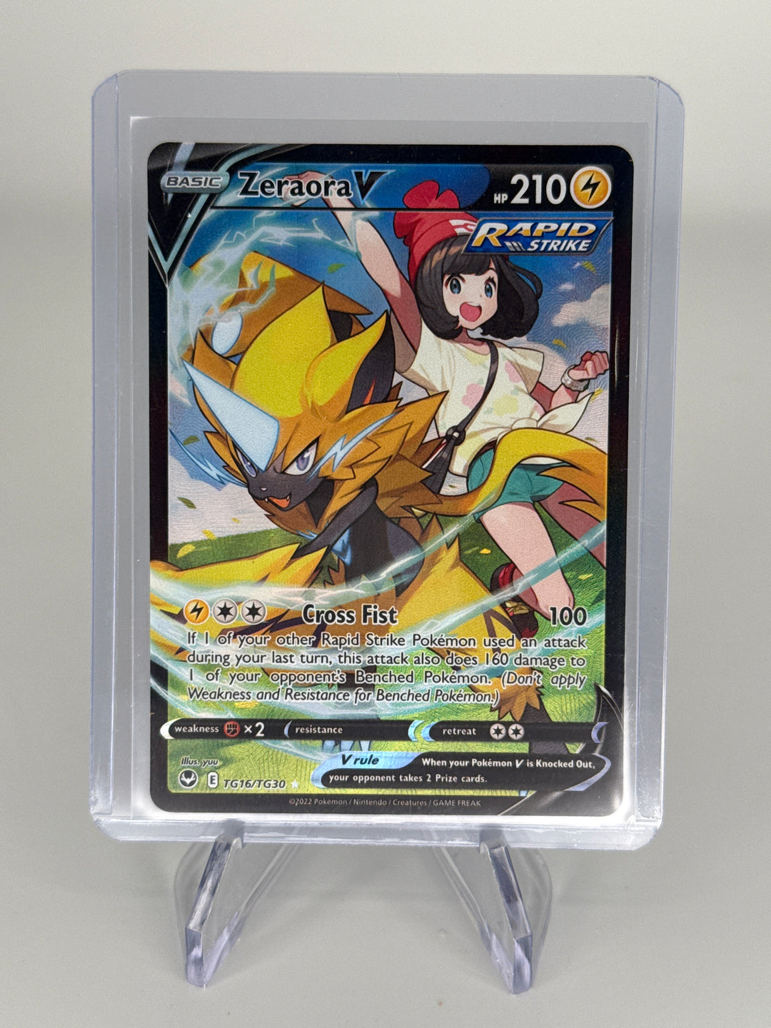 Pokemon TCG 2022 Zeraora V Sword & Shield Silver Tempest Trainer Gallery, TG16/TG30