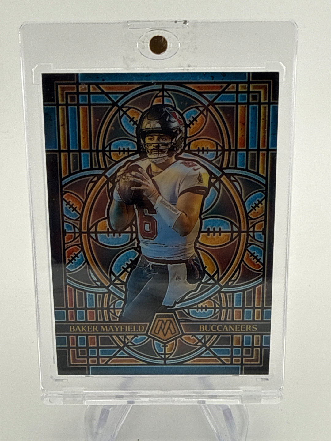 Baker Mayfield 2025 Panini Mosaic Stained Glass SSP Case Hit