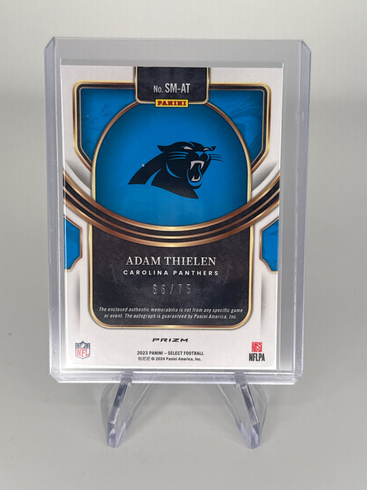 Adam Thielen 2023 Panini Select Blue Prizm Patch Auto, 66/75