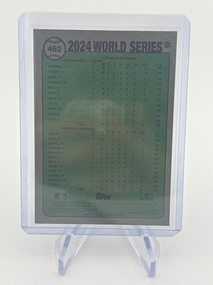 2025 Topps Heritage Chrome 2024 Dodgers World Series Black Refractor, 21/76