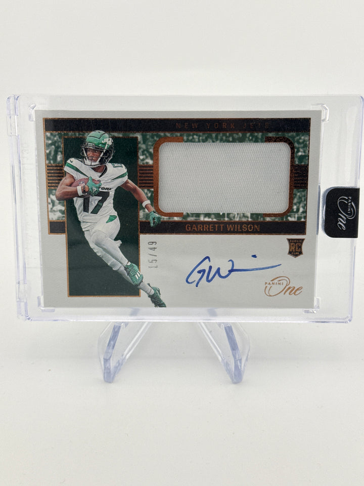 Garrett Wilson 2022 Panini One Rookie Patch Auto, 15/49