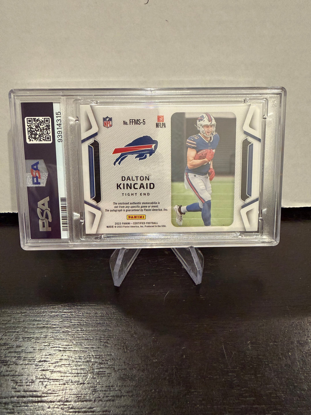 Dalton Kincaid 2023 Panini Certified Rookie Auto Red, 119/199, PSA 10 Gem Mint