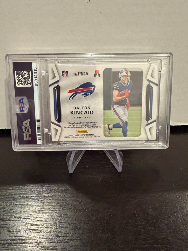 Dalton Kincaid 2023 Panini Certified Rookie Auto Red, 119/199, PSA 10 Gem Mint