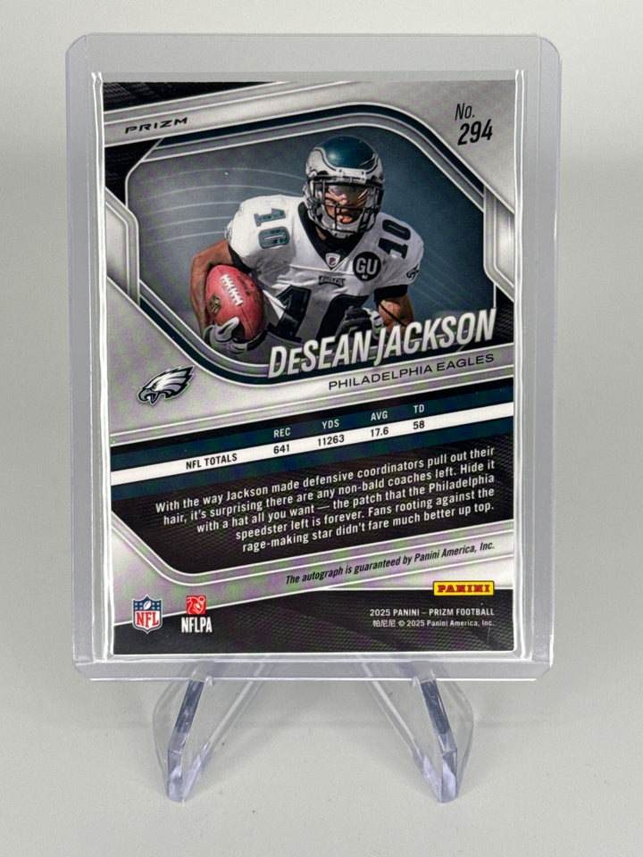 DeSean Jackson 2025 Panini Prizm Silver Auto