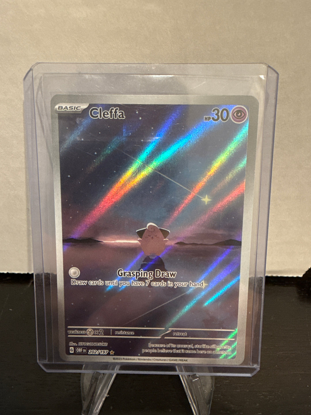 Pokemon TCG 2023 Cleffa Obsidian Flames Illustration Rare, 202/197