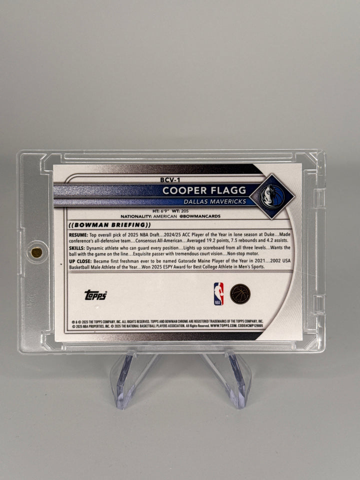 Cooper Flagg 2025 Bowman Reptilian Refractor Rookie