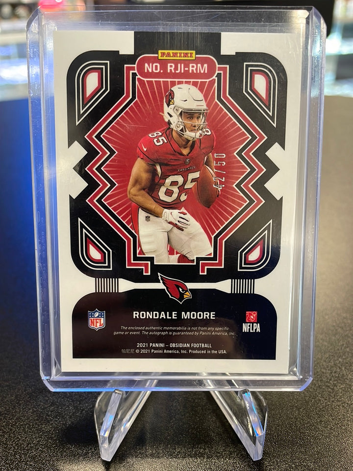Rondale Moore 2021 Panini Obsidian Rookie Dual Relic Autograph Card 42/50