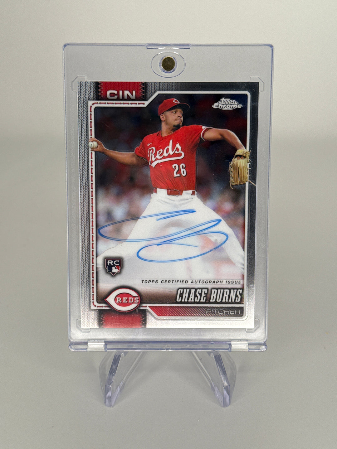 Chase Burns 2026 Topps Chrome Rookie Auto
