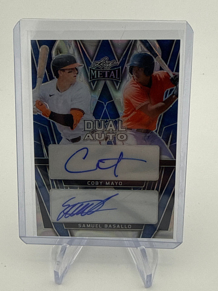 Coby Mayo/Samuel Basallo 2024 Leaf Metal Dual Auto, 8/15