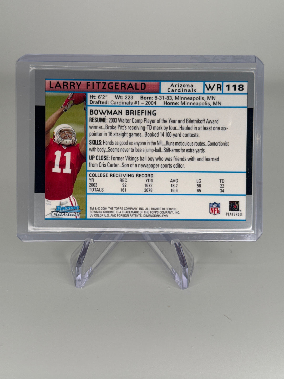 Larry Fitzgerald 2004 Bowman Chrome Rookie