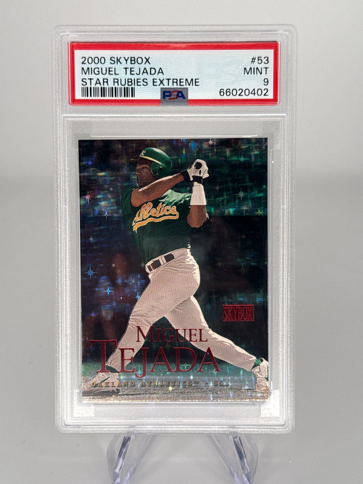 Miguel Tejada 2000 Skybox Star Rubies Extreme, 12/50, PSA 9 Mint